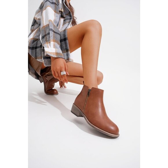 Jeossy Ankle Boote Women Browne Synthetic leather Low Heeled Booties - Picture 6 of 8